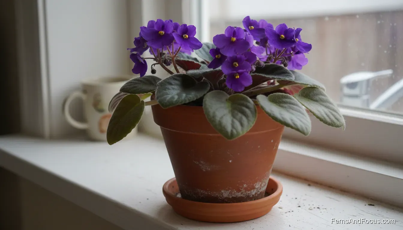 African Violet in bloom
