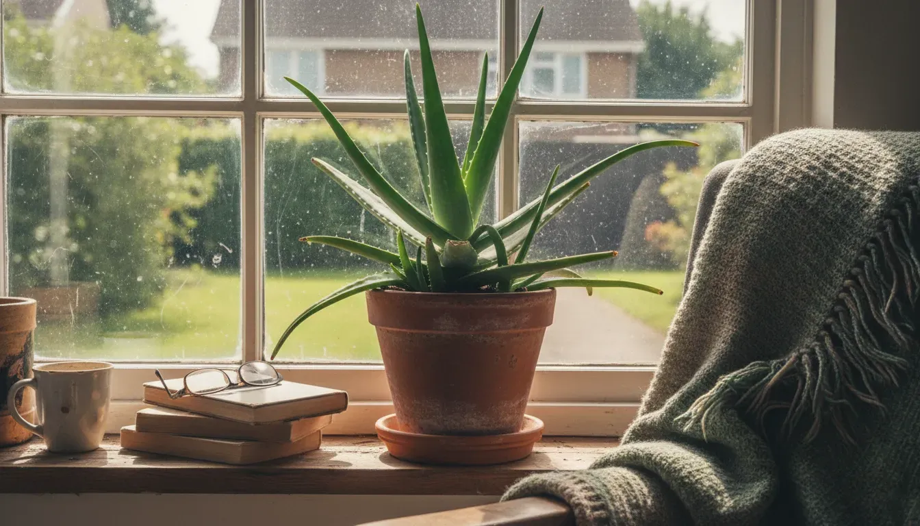 Aloe Vera in a terra cotta pot