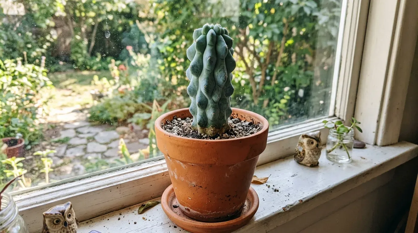 Boob Cactus in an orange terra cotta pot