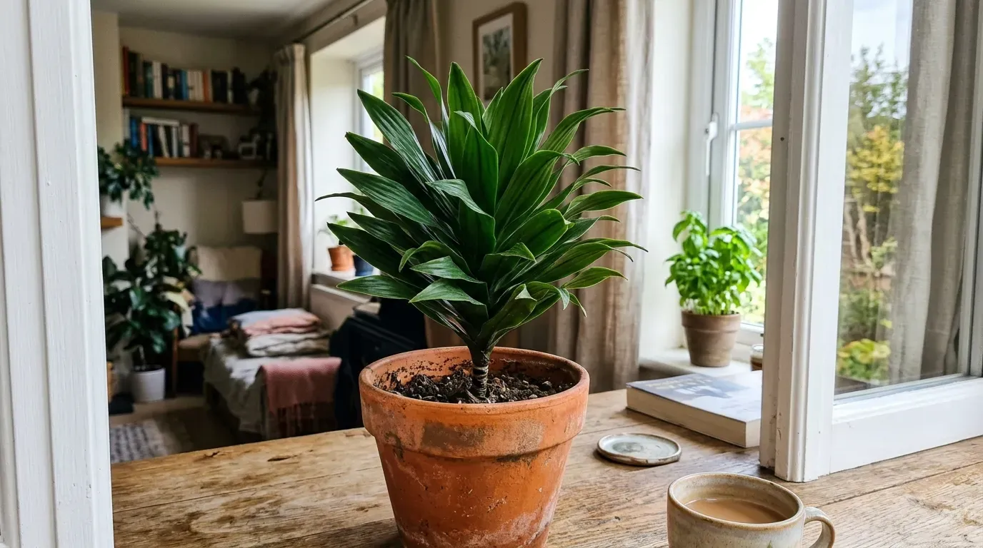 Dracaena Compacta in an orange terra cotta pot