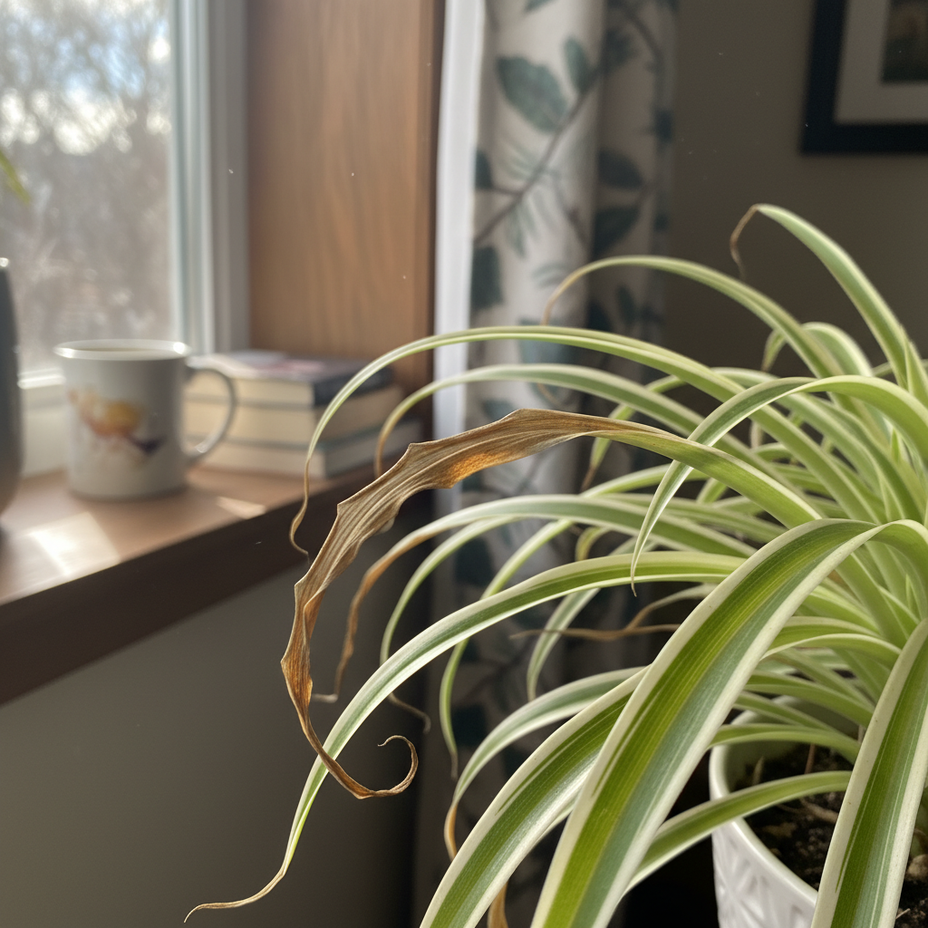 Crispy tips on a Spider Plant